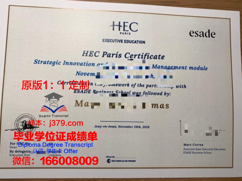 提亚斯商学院毕业证书