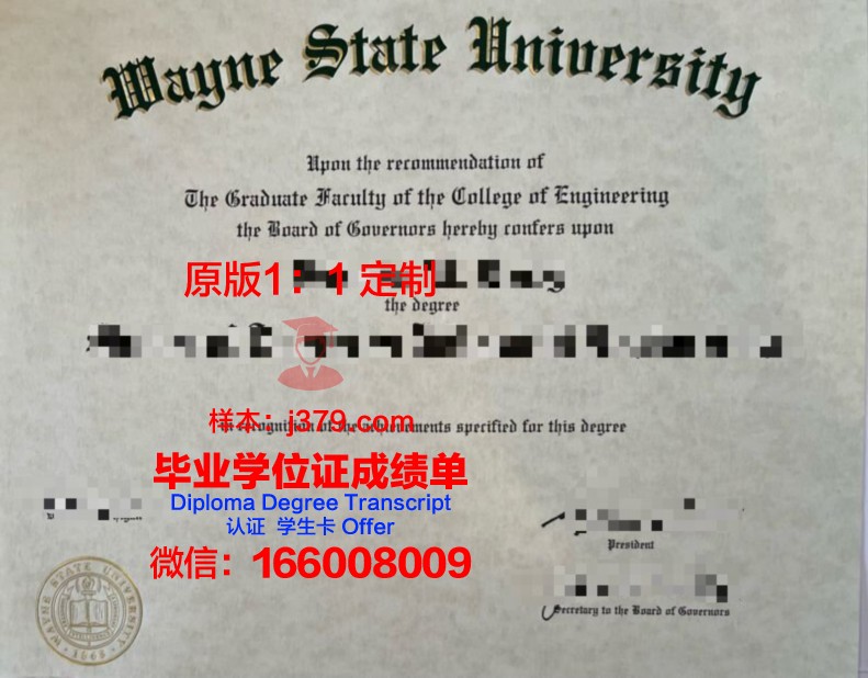 韦恩州立大学成绩单：一份全球认可的学术证明
