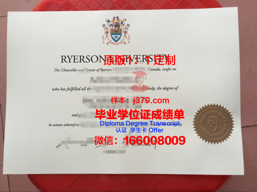 瑞尔森大学国际学院毕业证成绩单