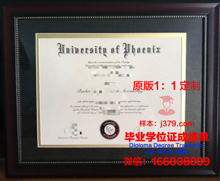 菲尼克斯大学毕业证diploma